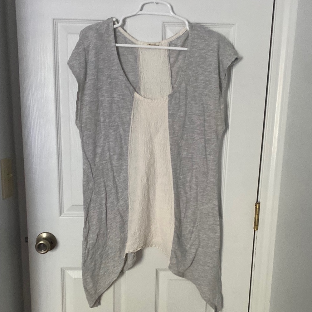 Prairie Underground Gray and Cream Tunic
